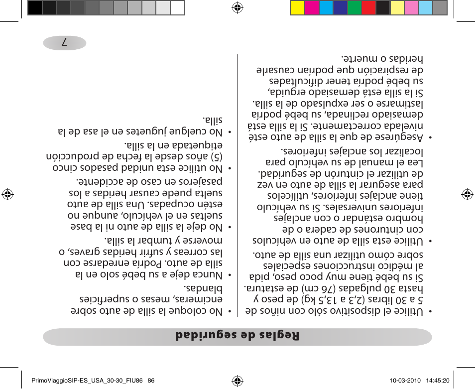 Peg-Perego PRIMO VIAGGIO SIP ES 30.30 User Manual | Page 86 / 92