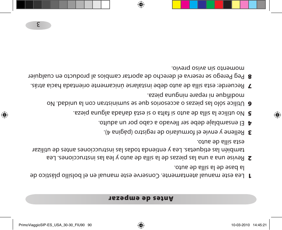 Peg-Perego PRIMO VIAGGIO SIP ES 30.30 User Manual | Page 90 / 92