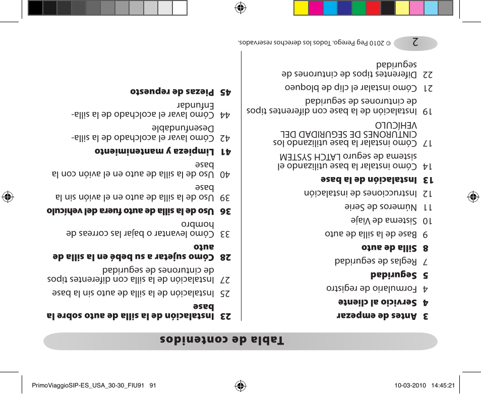 Peg-Perego PRIMO VIAGGIO SIP ES 30.30 User Manual | Page 91 / 92