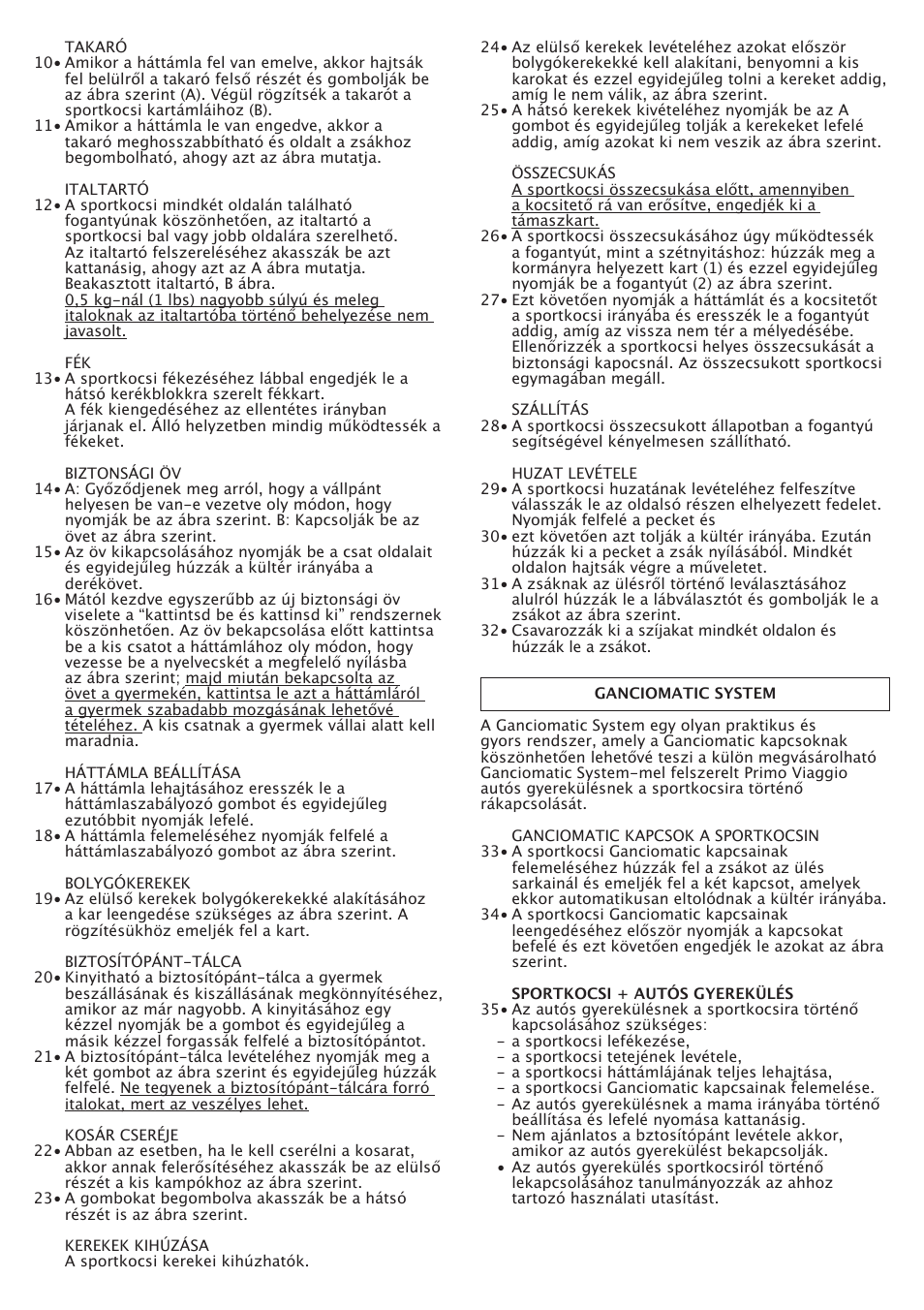 Peg-Perego Aria OH User Manual | Page 37 / 52