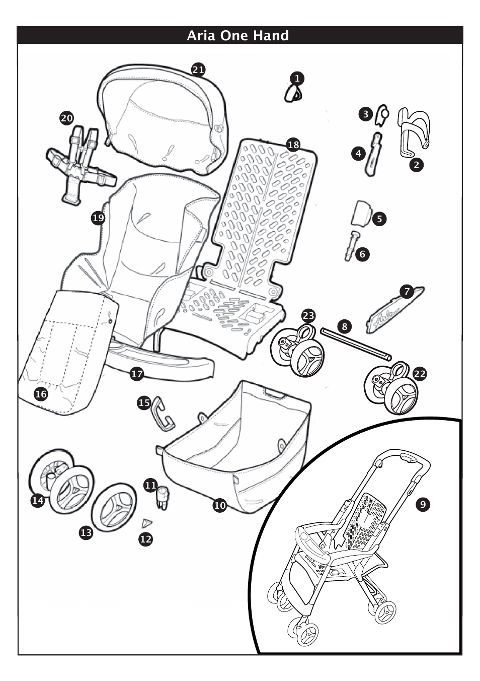 Aria one hand | Peg-Perego Aria OH User Manual | Page 9 / 52