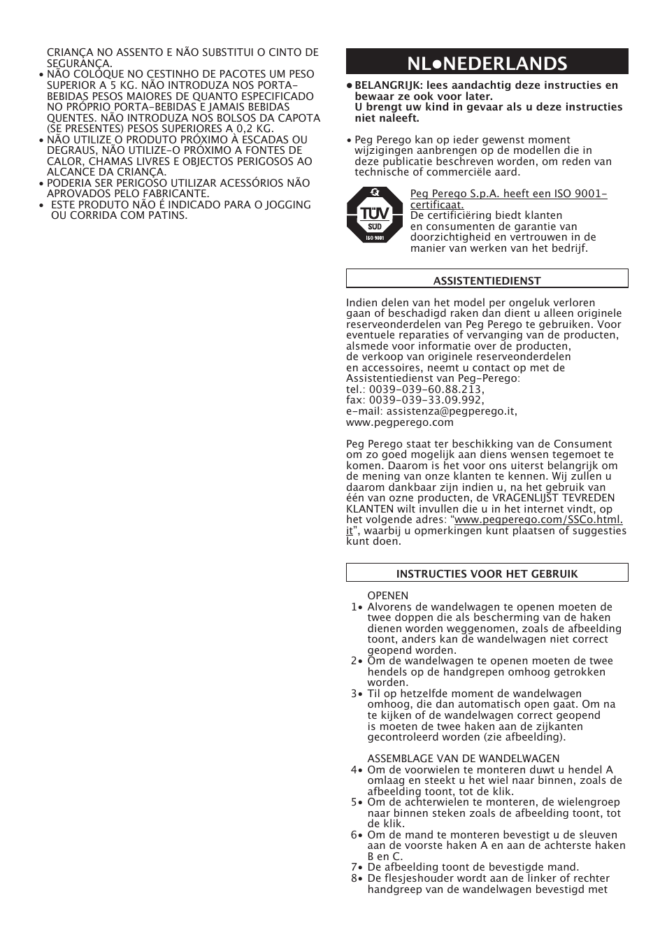 Nl•nederlands | Peg-Perego Pliko X-Lite User Manual | Page 23 / 48