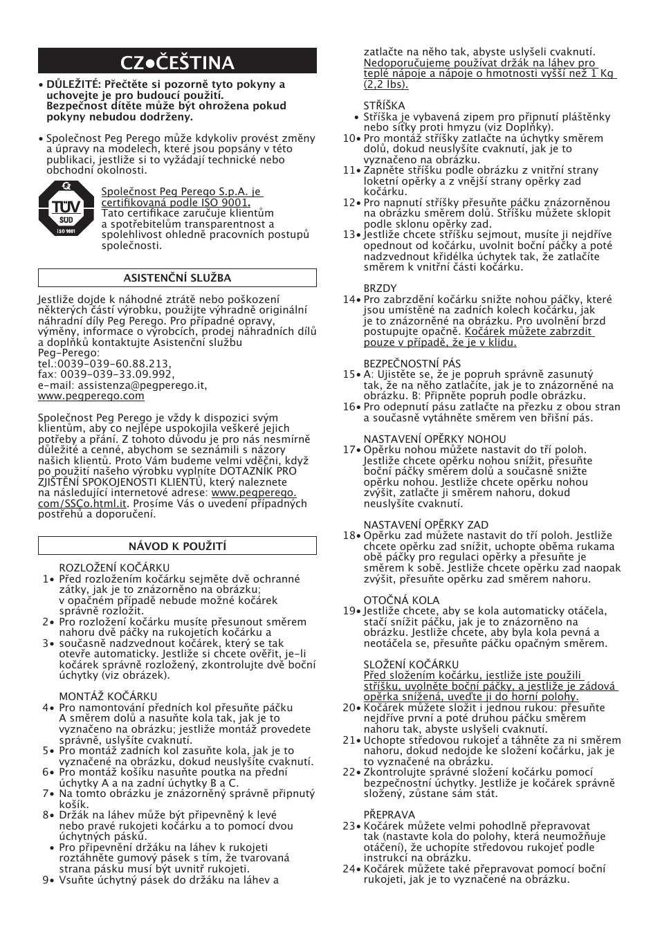 Cz•čeština | Peg-Perego Pliko X-Lite User Manual | Page 30 / 48