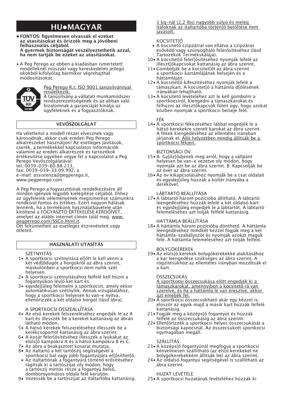 Hu•magyar | Peg-Perego Pliko X-Lite User Manual | Page 35 / 48