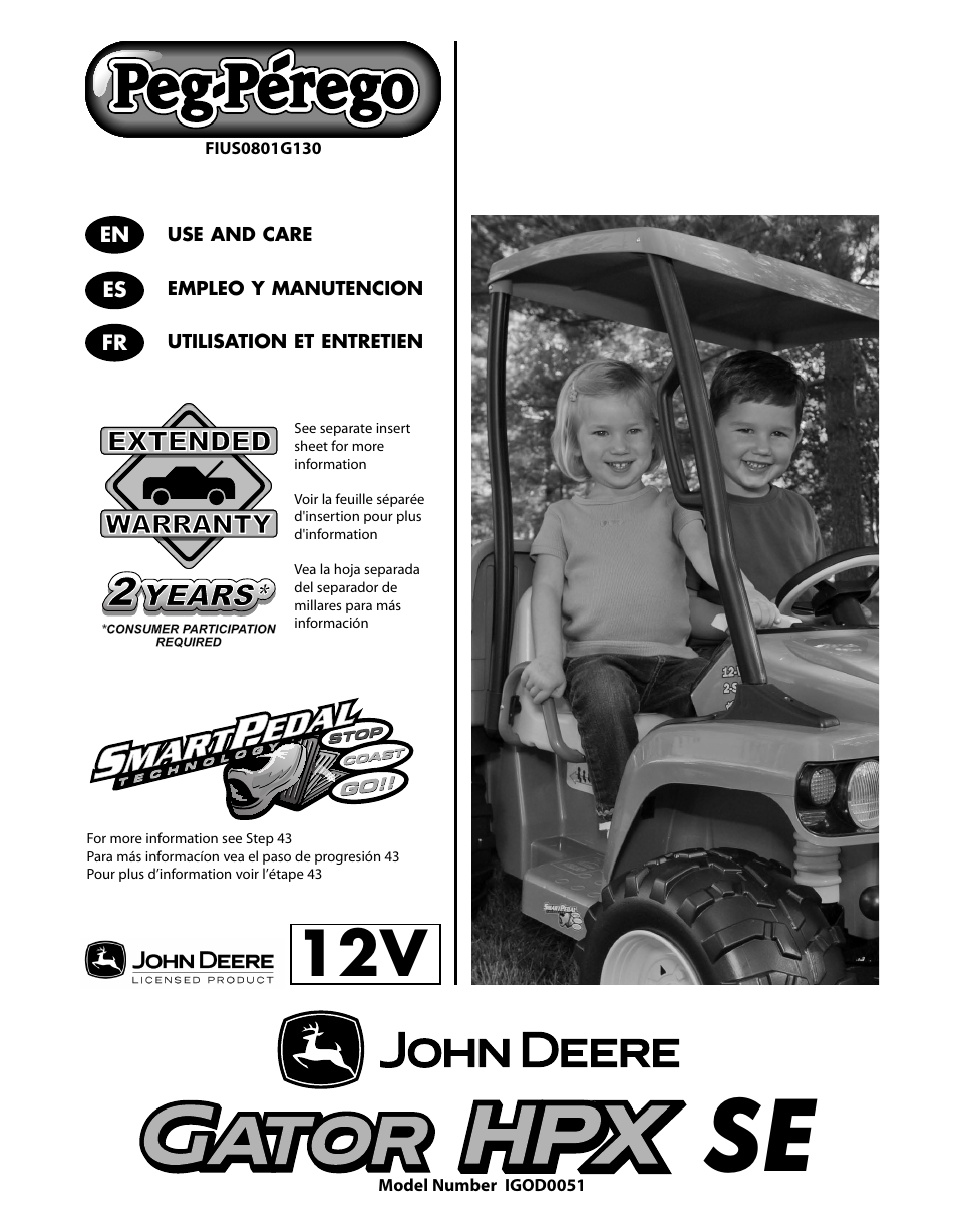 Peg-Perego GATOR HPX SE IGOD0051 User Manual | 20 pages