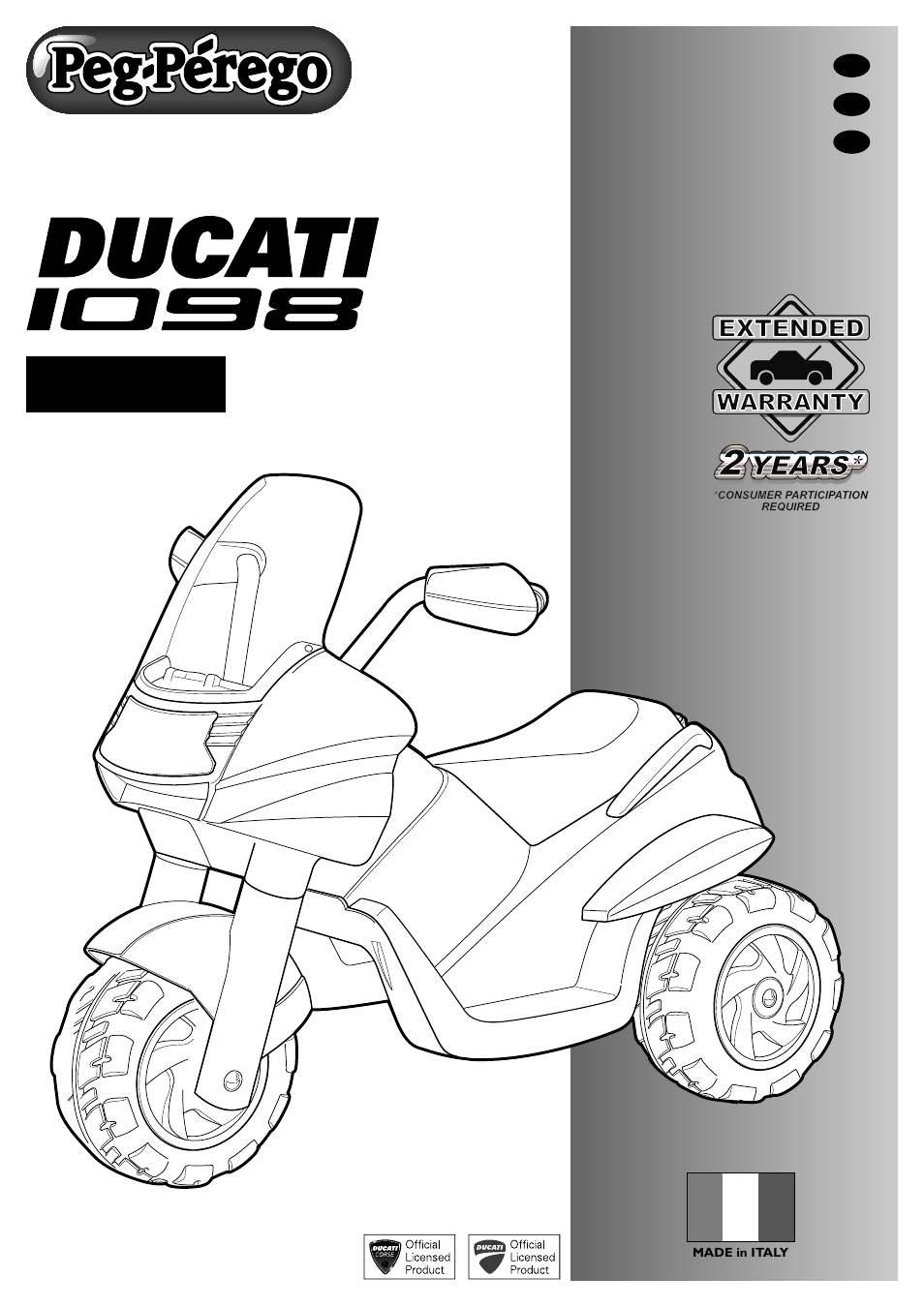 Peg-Perego DUCATI 1098 User Manual | 24 pages