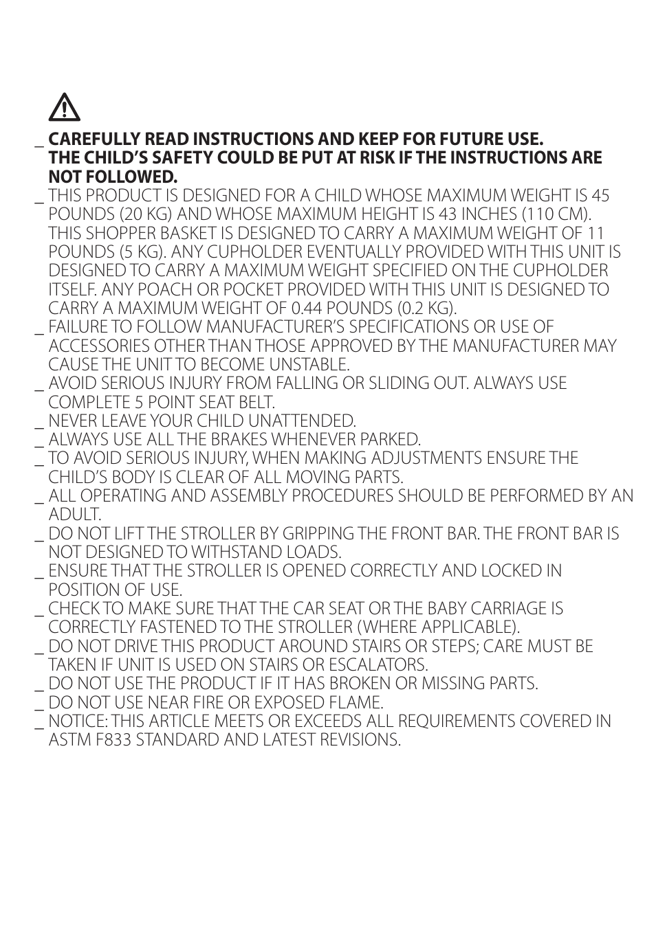 En_english, Warning | Peg-Perego Aria OH FINA0703 User Manual | Page 11 / 24