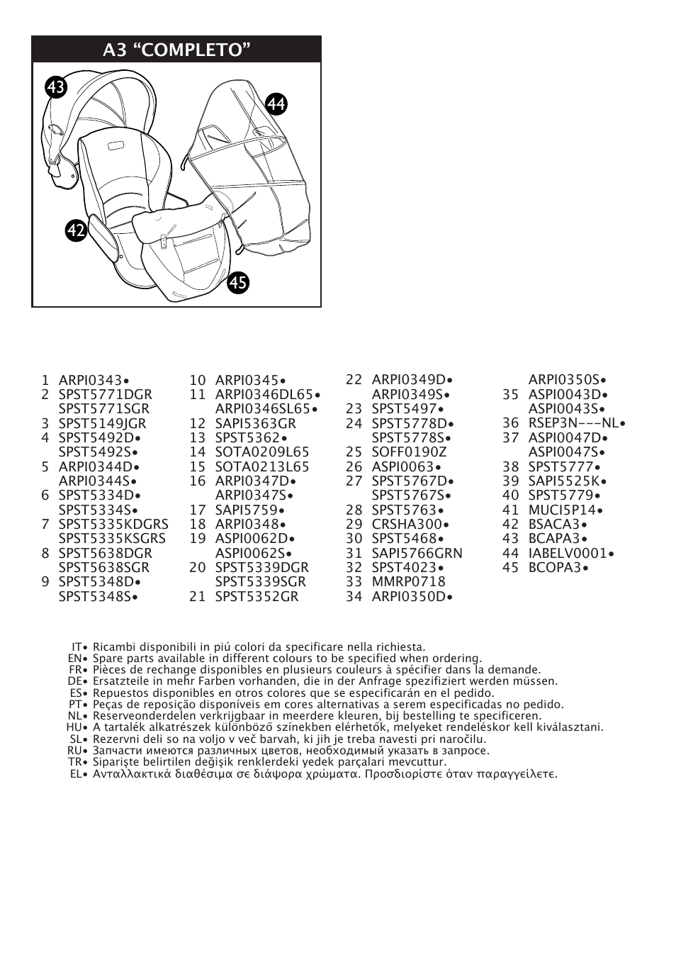 A3 “completo | Peg-Perego A3 User Manual | Page 11 / 52