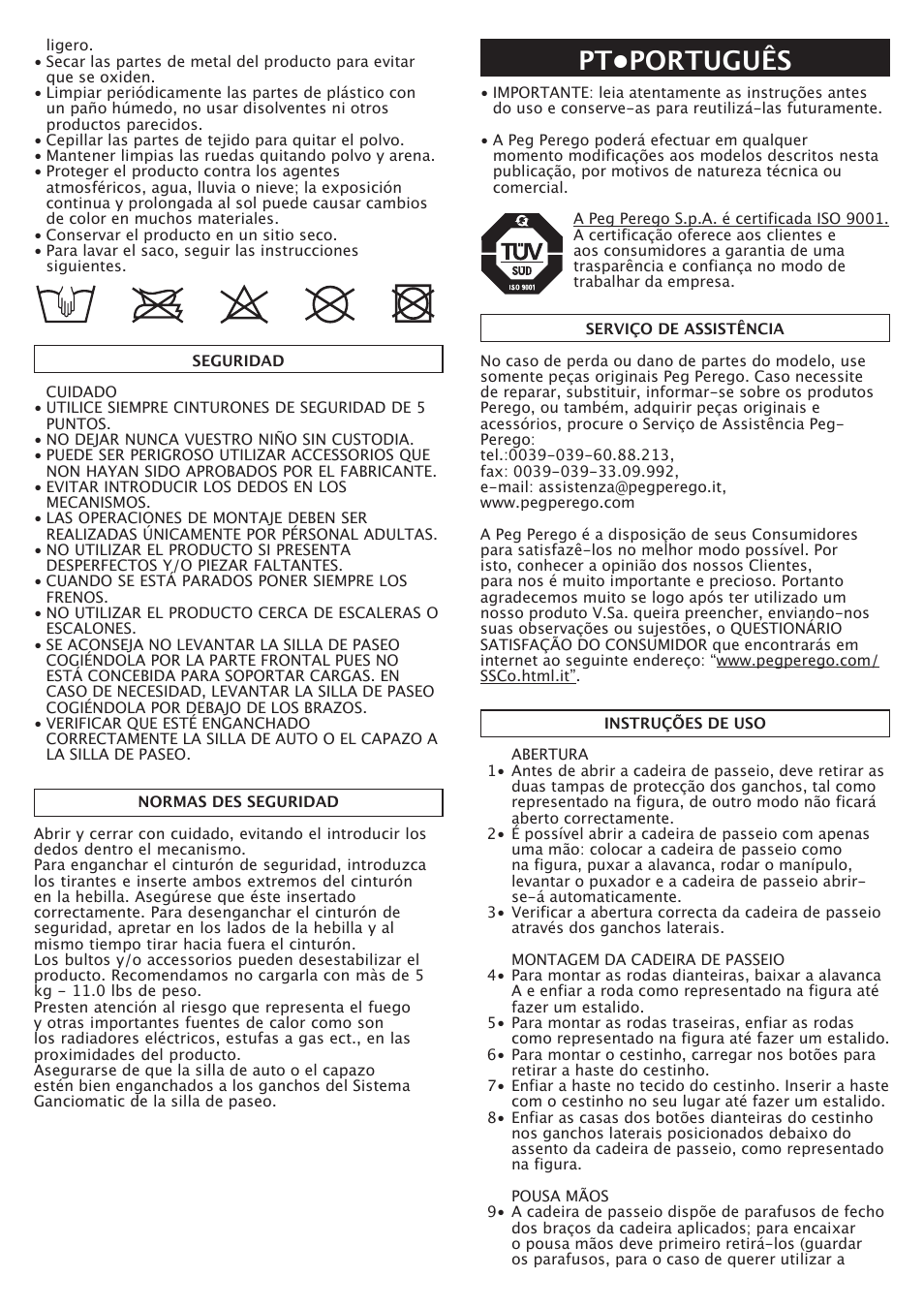 Pt•português | Peg-Perego A3 User Manual | Page 27 / 52