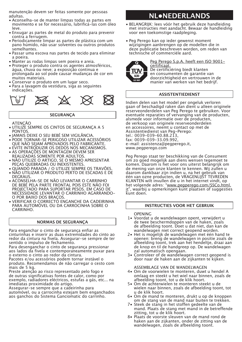 Nl•nederlands | Peg-Perego A3 User Manual | Page 30 / 52