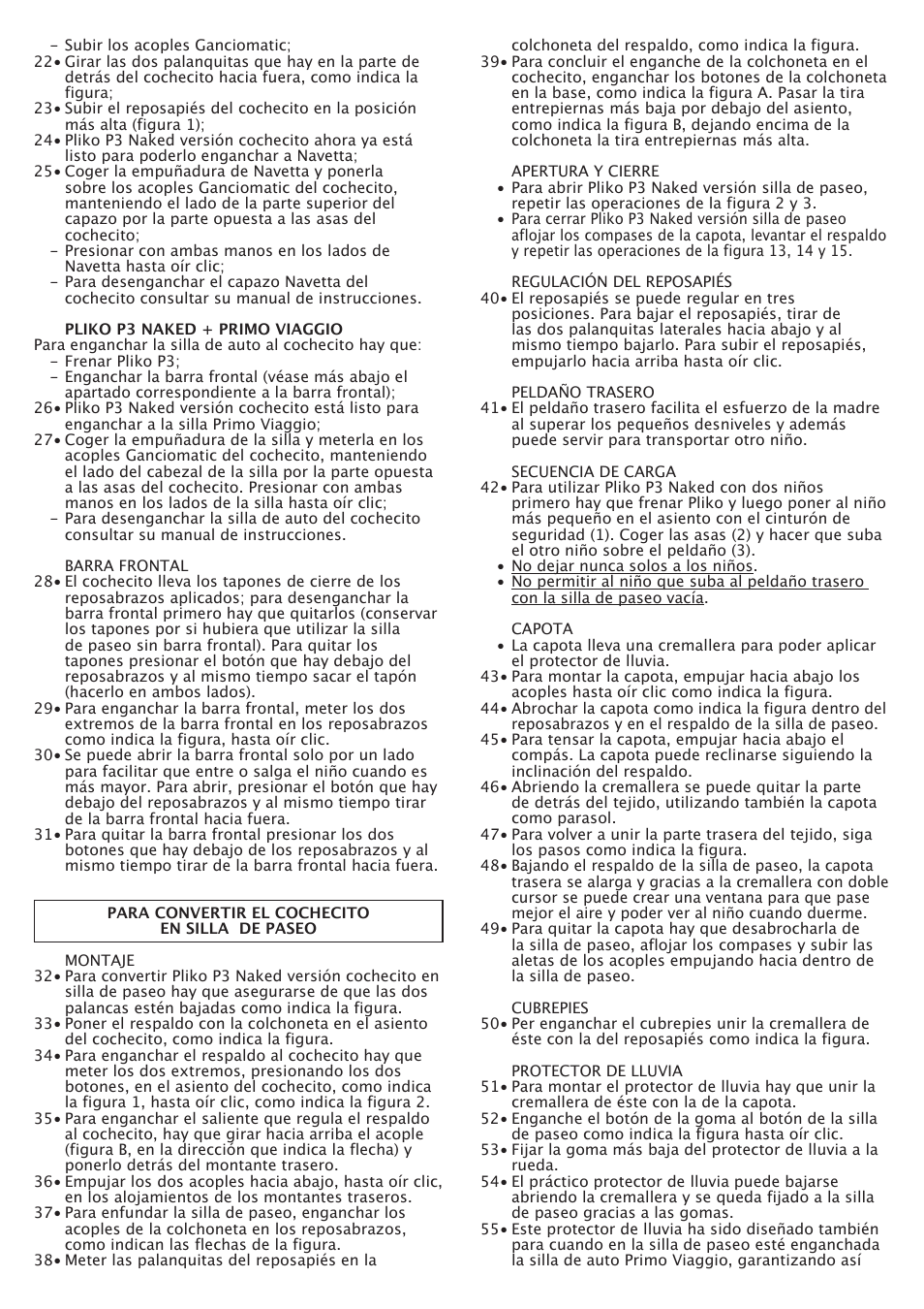 Peg-Perego Pliko P3 Naked User Manual | Page 34 / 80