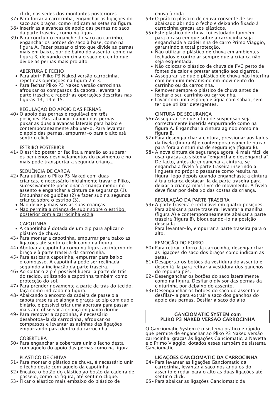 Peg-Perego Pliko P3 Naked User Manual | Page 38 / 80