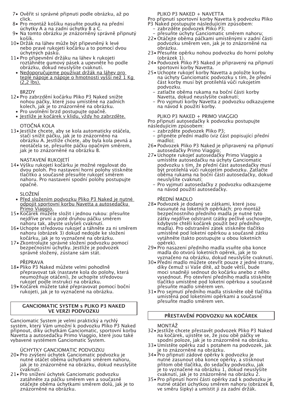 Peg-Perego Pliko P3 Naked User Manual | Page 52 / 80