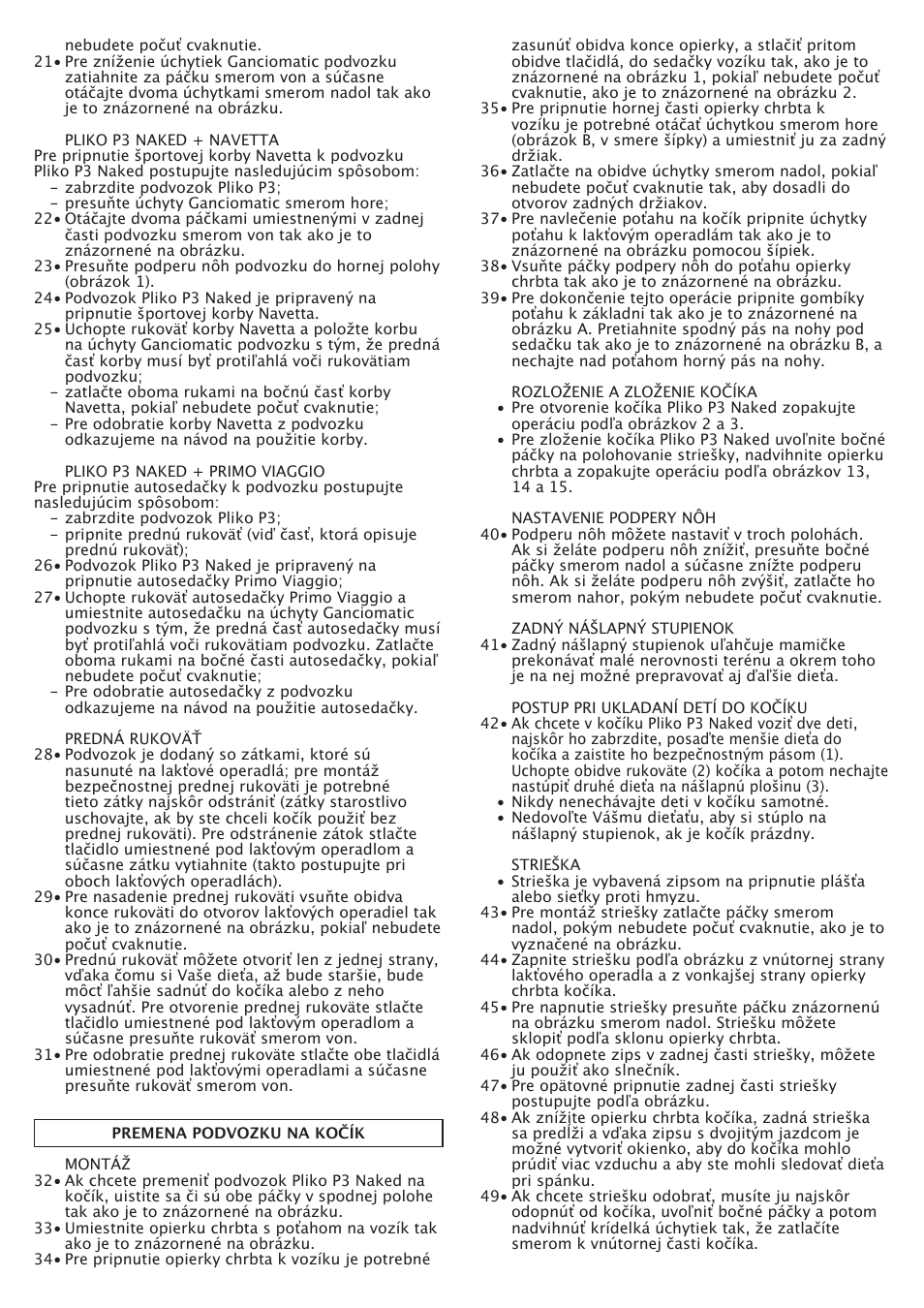 Peg-Perego Pliko P3 Naked User Manual | Page 56 / 80