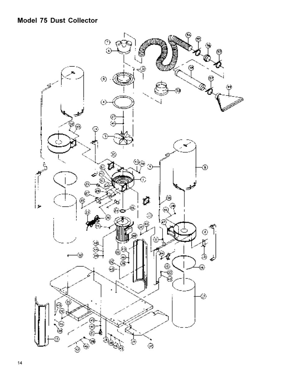 Model 75 dust collector | Powermatic 75 User Manual | Page 14 / 16