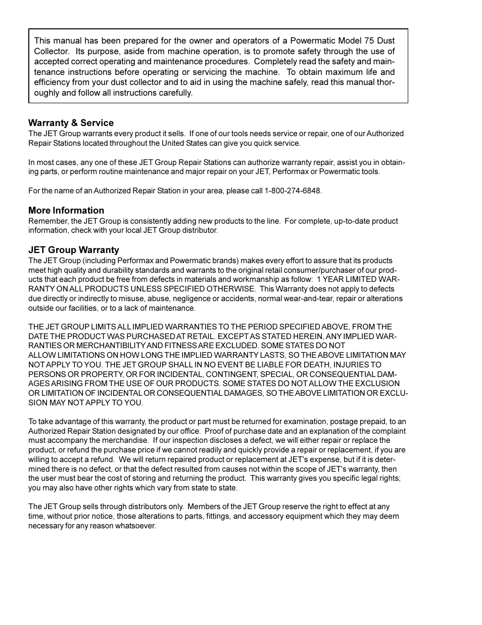 Powermatic 75 User Manual | Page 2 / 16