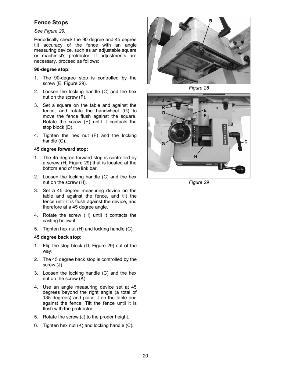 Fence stops | Powermatic 60HH User Manual | Page 20 / 44