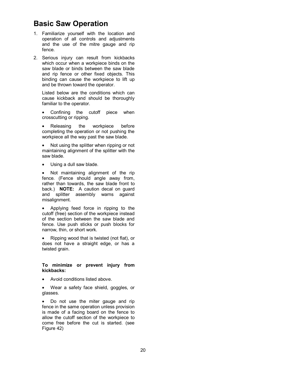 Basic saw operation | Powermatic 64A User Manual | Page 20 / 36