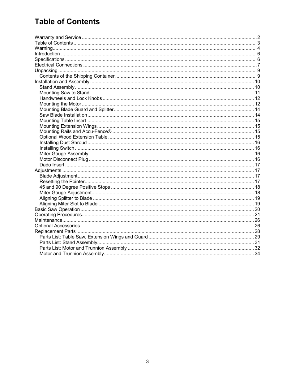 Powermatic 64A User Manual | Page 3 / 36
