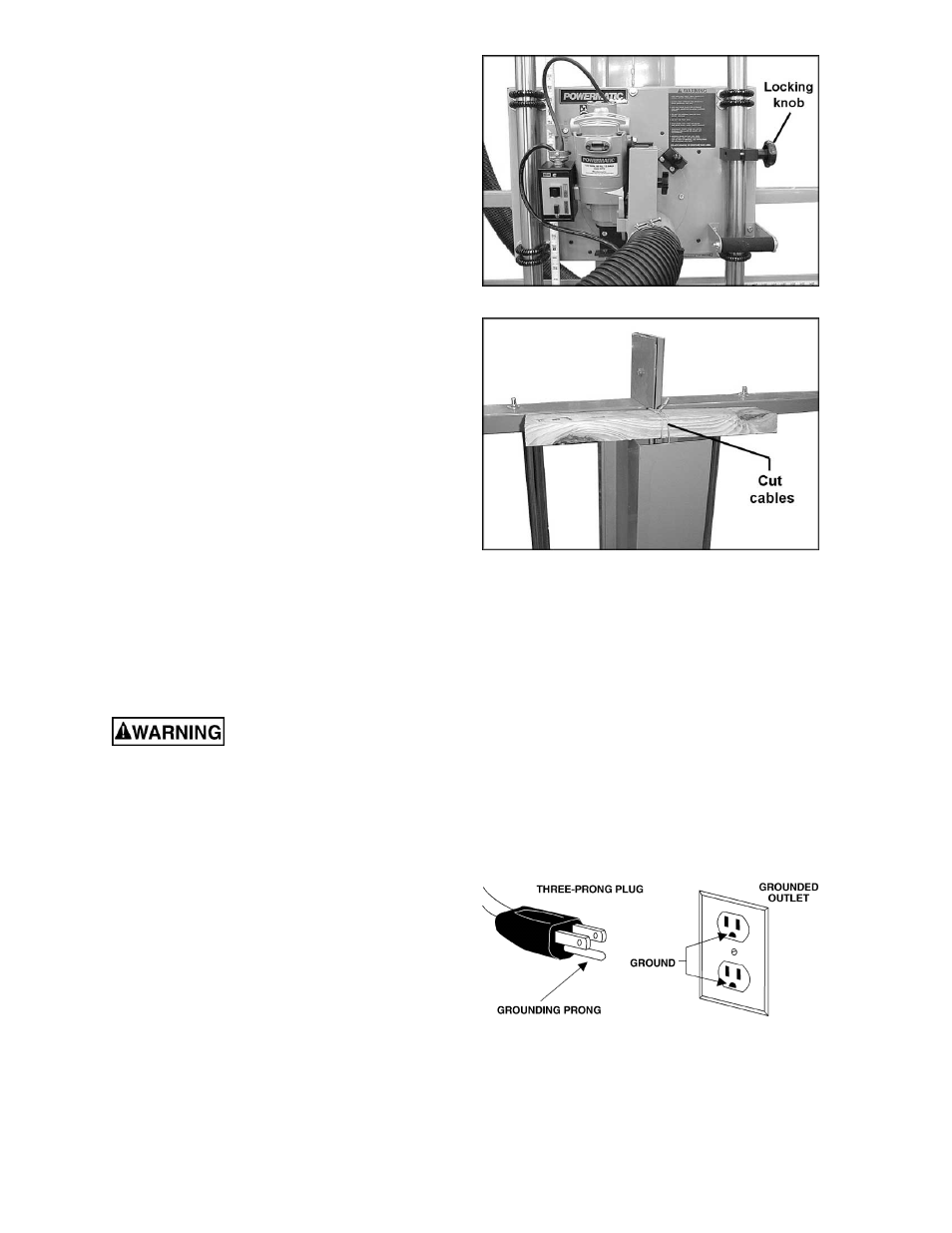 Installation of panel saw, Grounding instructions | Powermatic 511 User Manual | Page 10 / 36