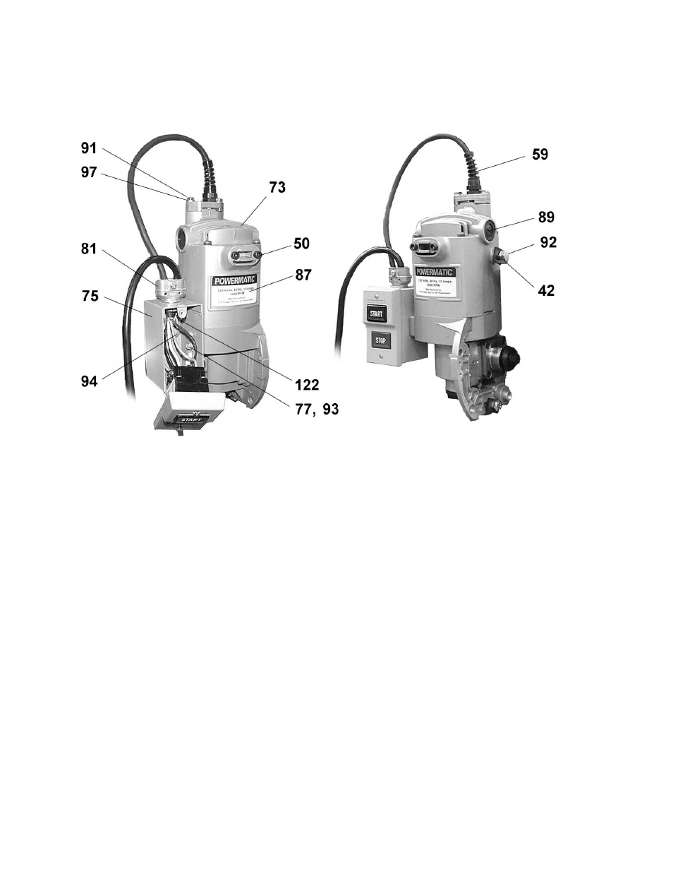 Motor assembly | Powermatic 511 User Manual | Page 26 / 36