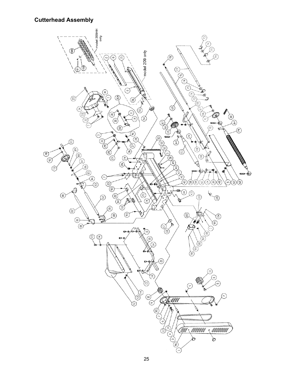 Parts, Cutterhead assembly | Powermatic 209 User Manual | Page 25 / 40