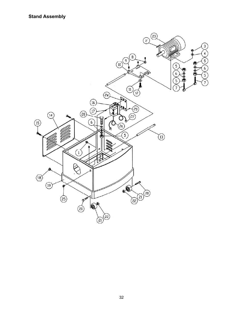 Stand assembly | Powermatic 209 User Manual | Page 32 / 40