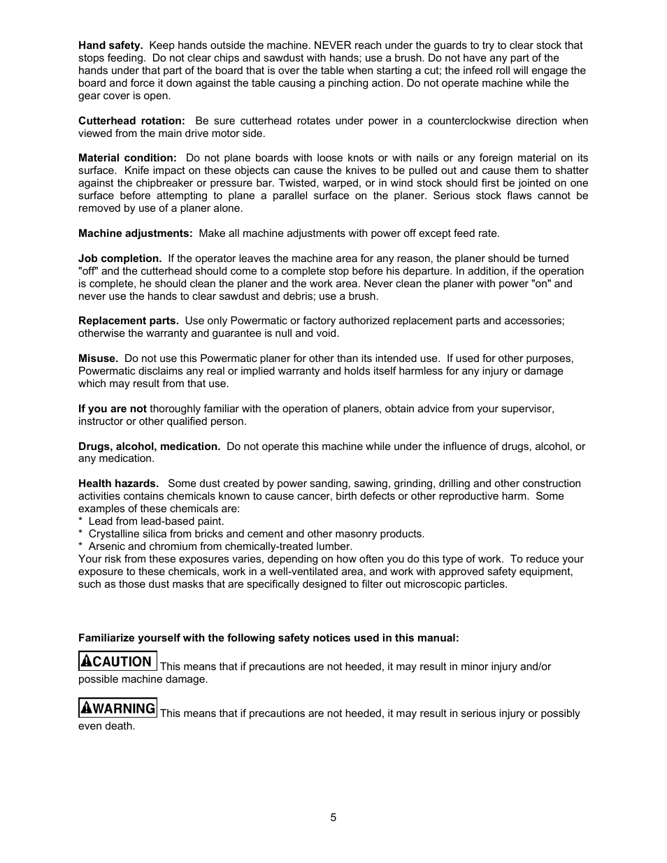 Powermatic 209 User Manual | Page 5 / 40