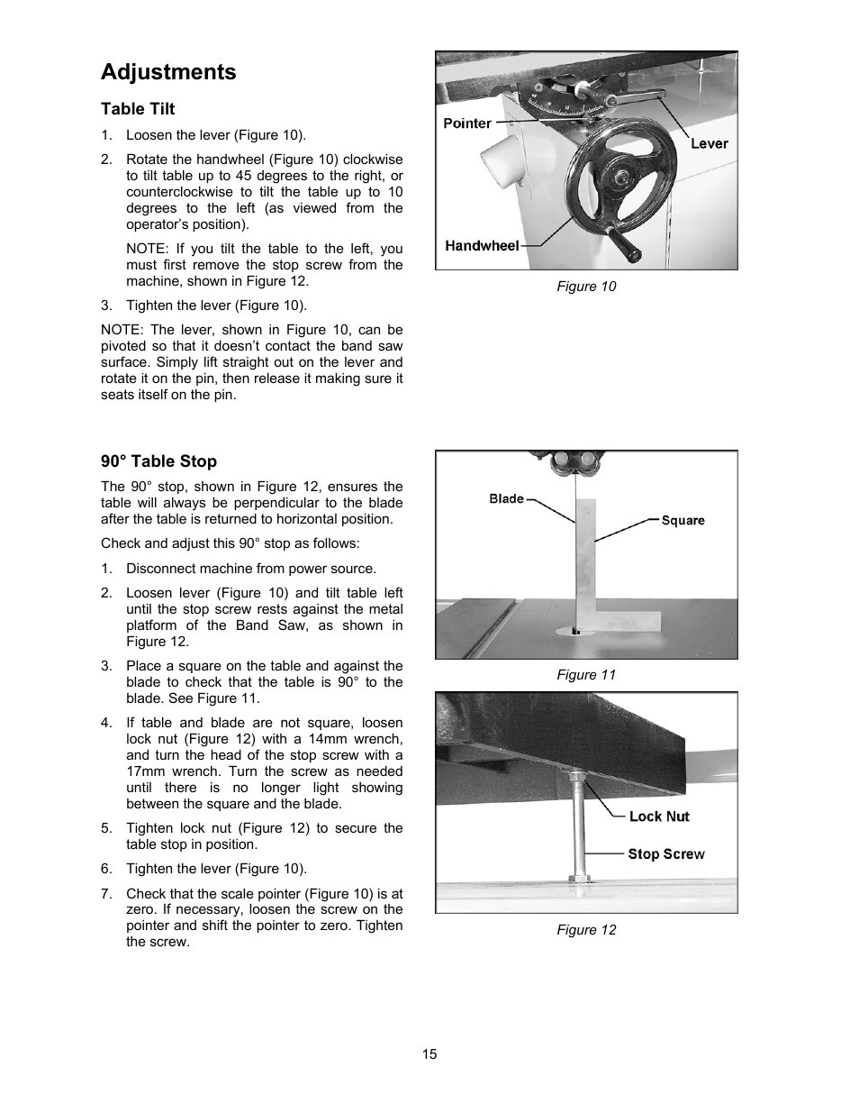 Adjustments | Powermatic 2013 User Manual | Page 15 / 60