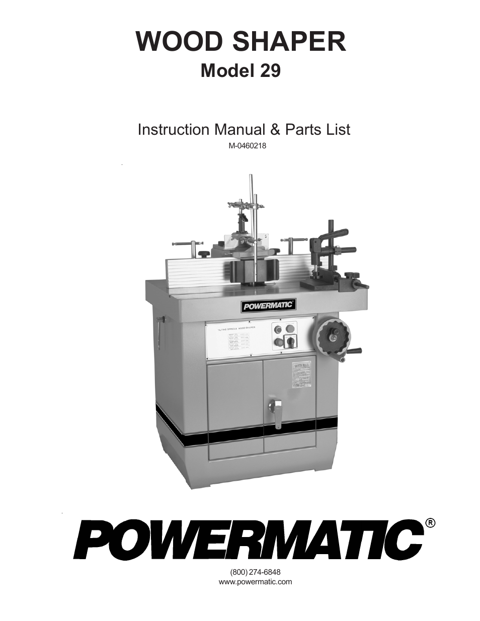 Powermatic Wood Shaper 29 User Manual | 28 pages