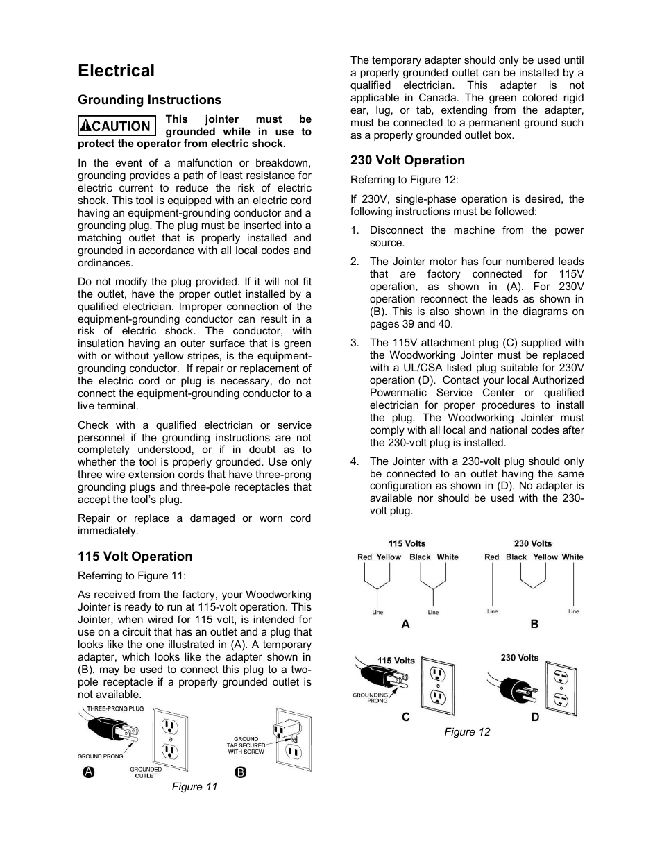 Electrical | Powermatic 54HH User Manual | Page 12 / 40