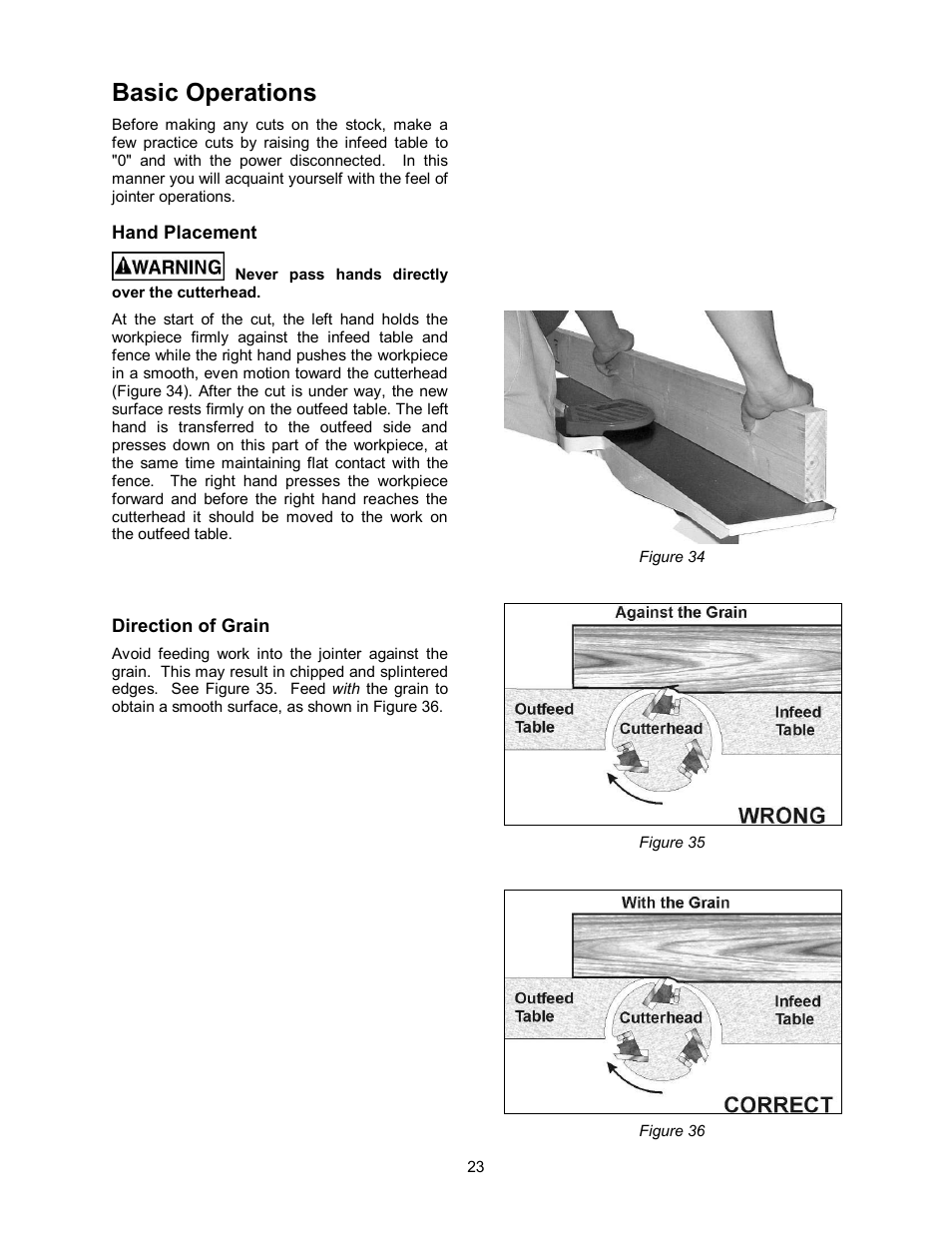 Basic operations | Powermatic 54HH User Manual | Page 23 / 40