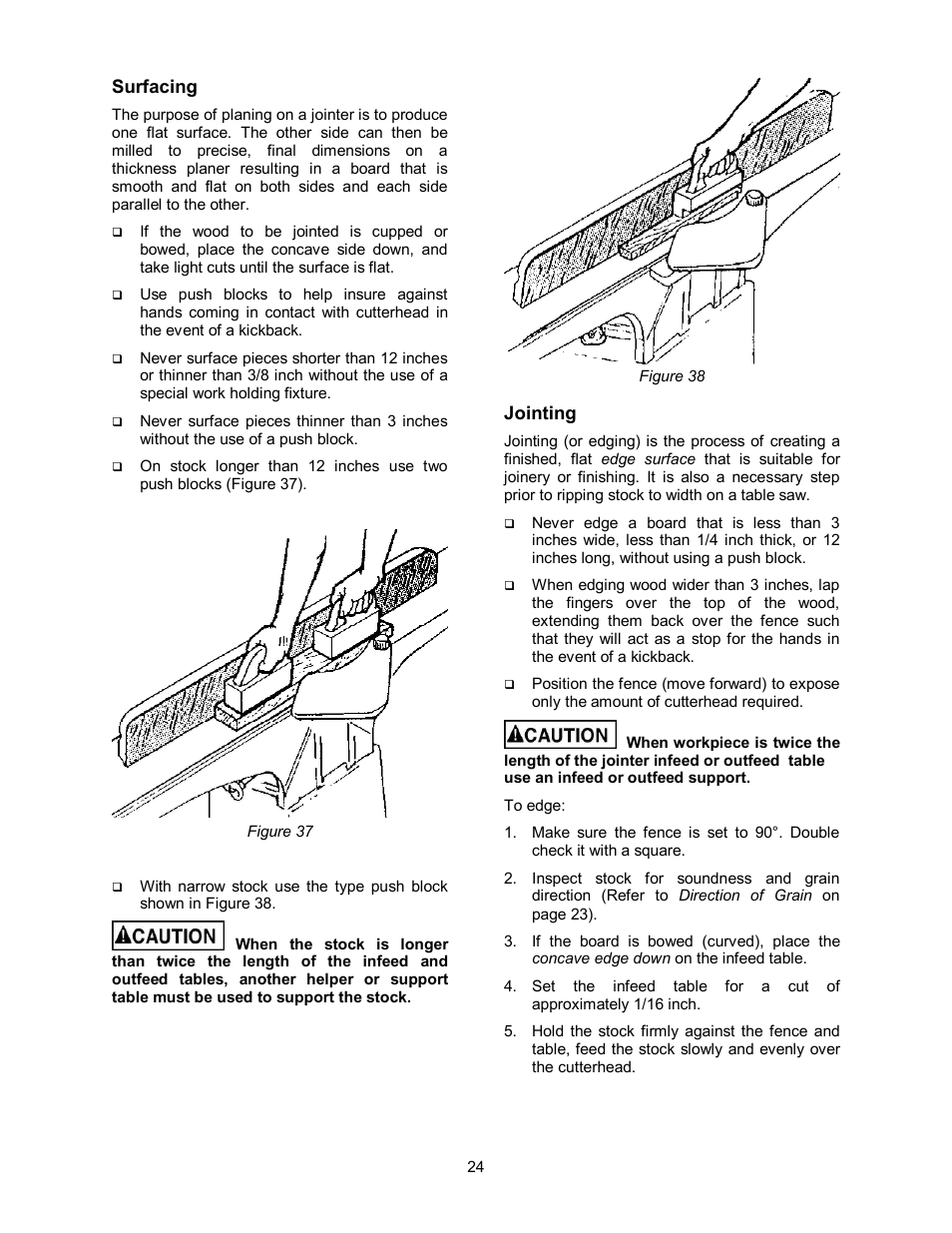 Surfacing, Jointing | Powermatic 54HH User Manual | Page 24 / 40
