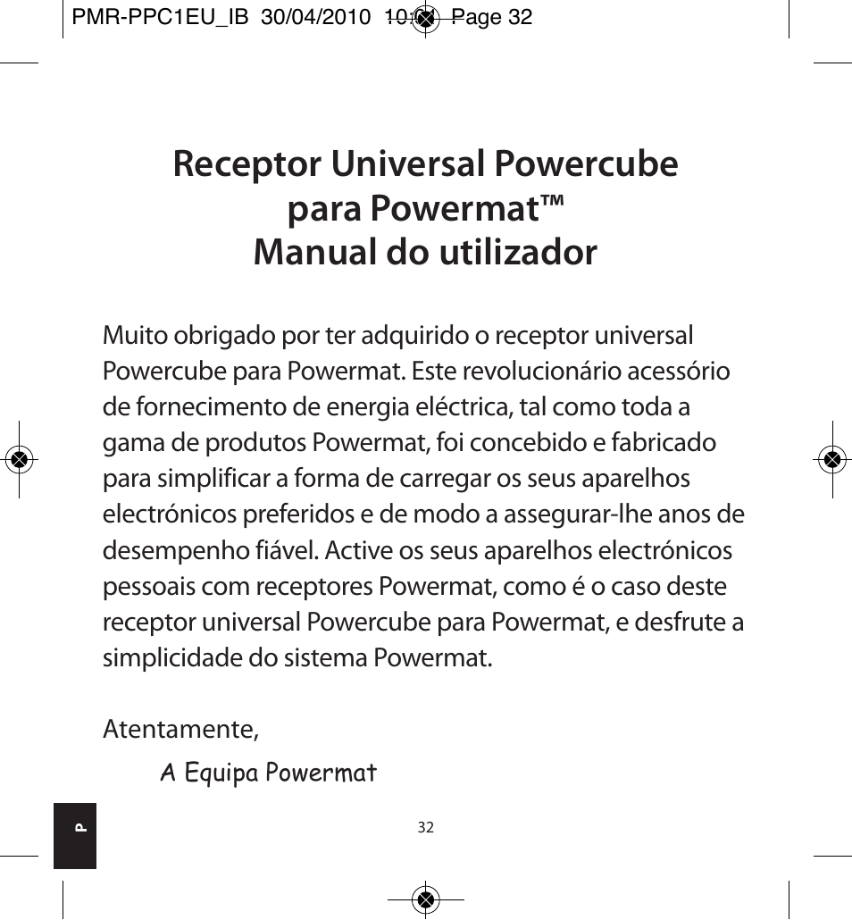 Powermatic POWERMAT PMR-PPC1EU_IB User Manual | Page 32 / 44