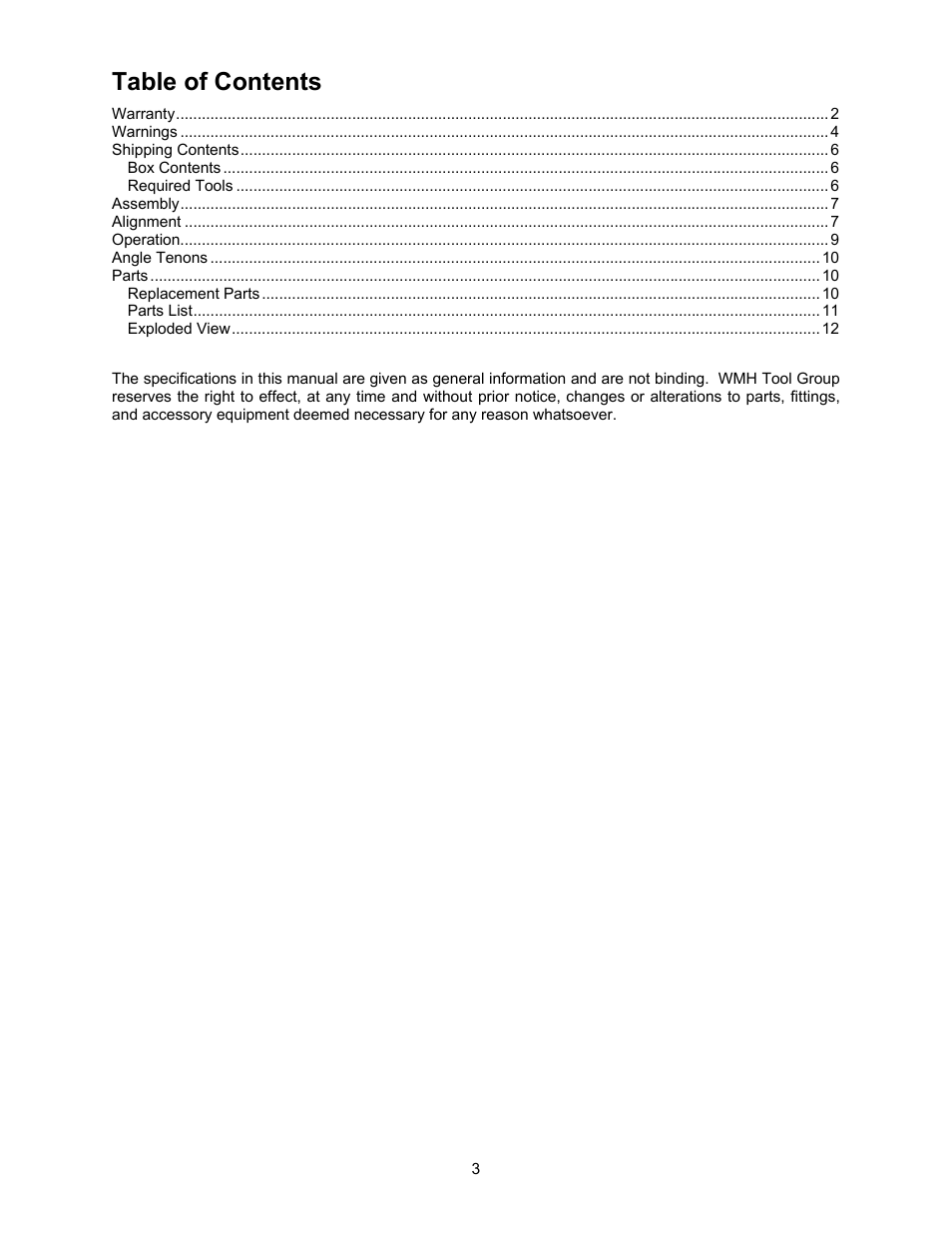 Powermatic JTG-10Q User Manual | Page 3 / 12