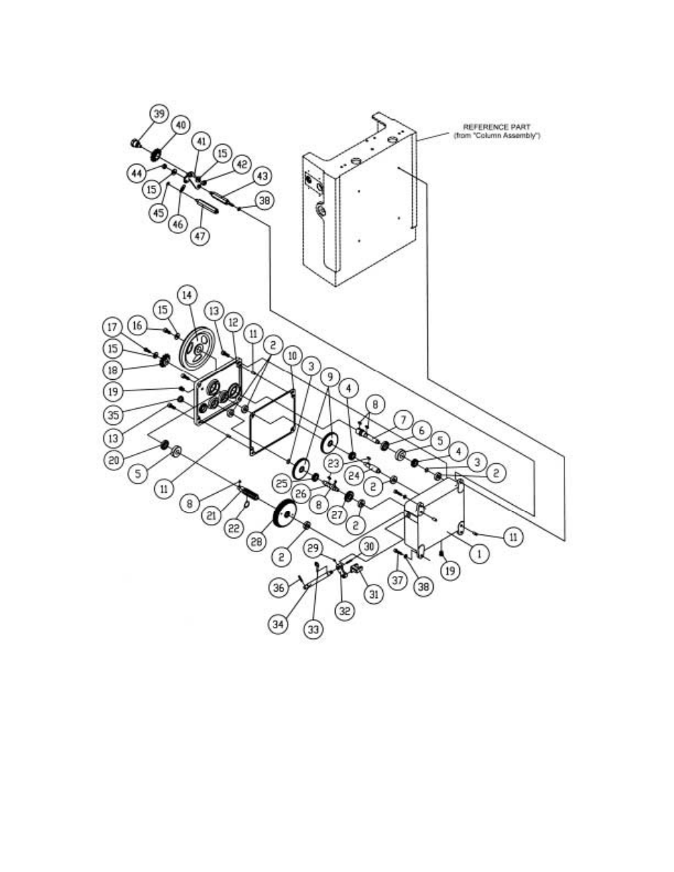 Gearbox assembly | Powermatic 201HH User Manual | Page 24 / 36