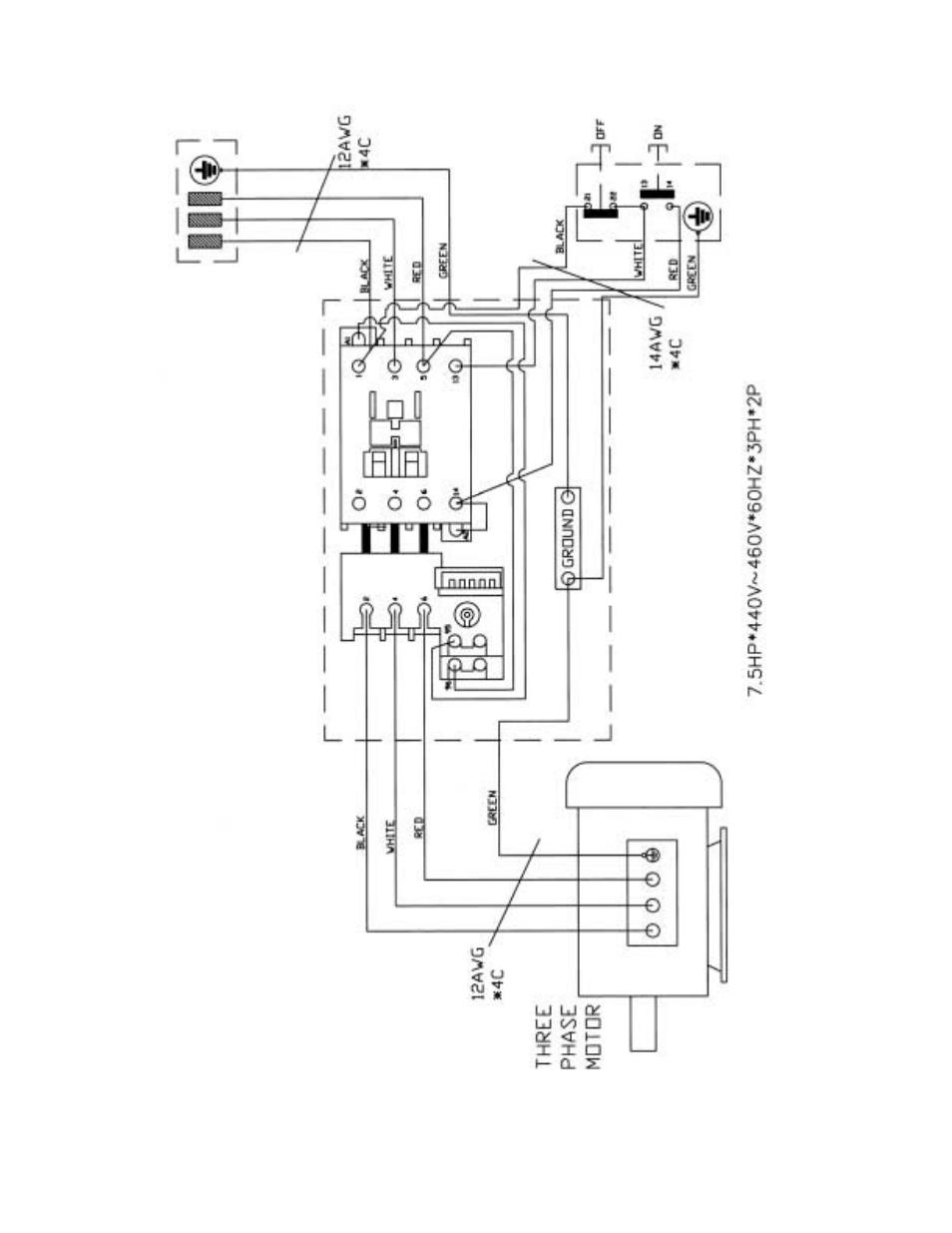 3 phase, 460 volt, Electrical connections – 3 phase, 460 volt | Powermatic 201HH User Manual | Page 36 / 36