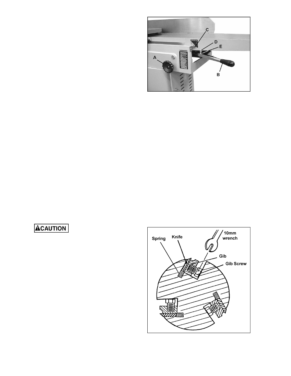 Setting infeed table height, Replacing and setting knives (straight cutterhead) | Powermatic 1285 User Manual | Page 14 / 44