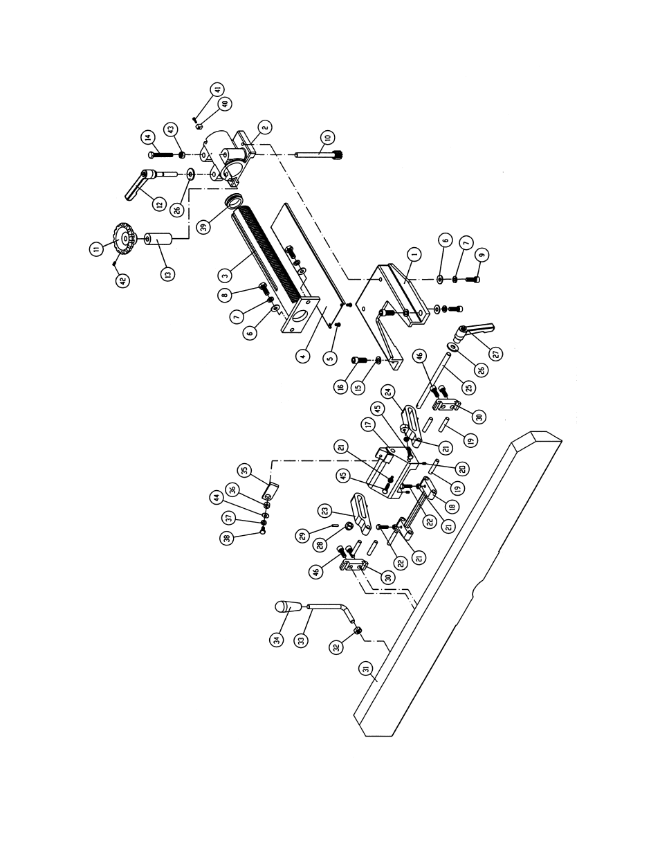 Fence assembly | Powermatic 1285 User Manual | Page 41 / 44