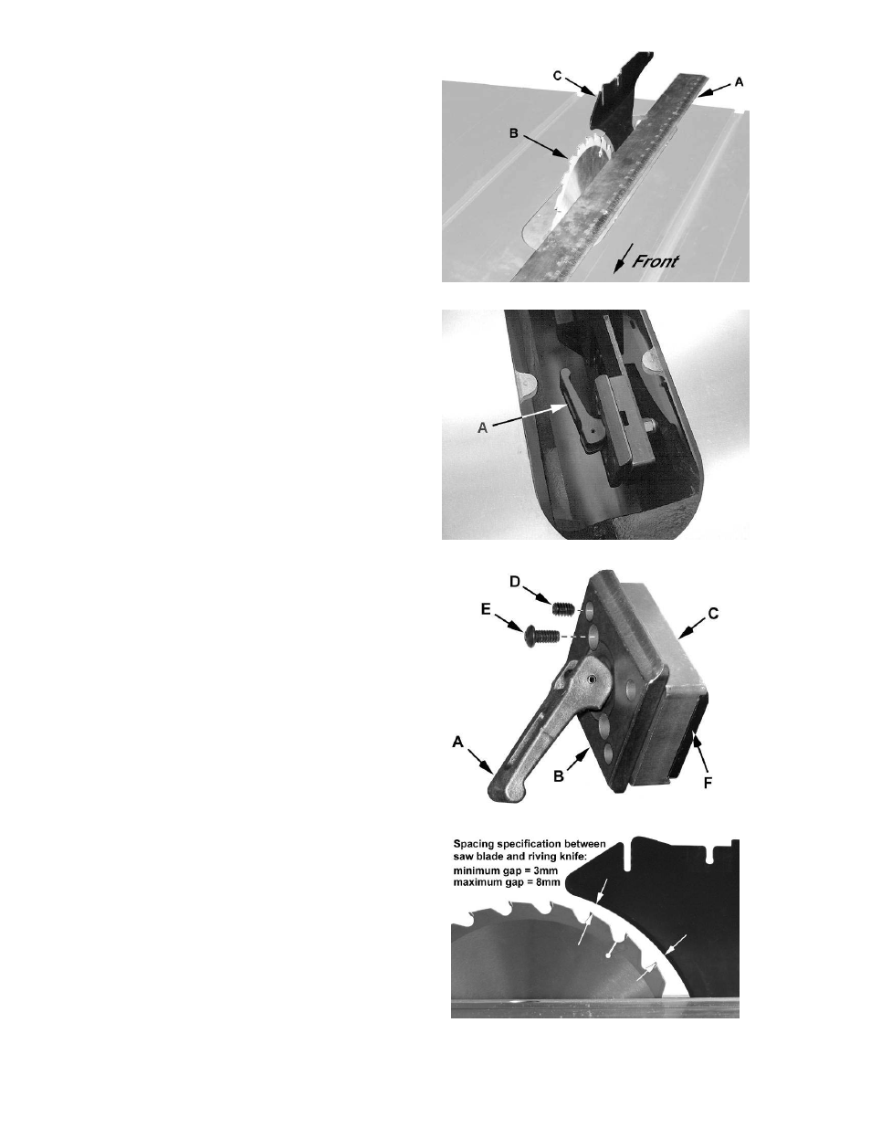 Riving knife adjustment | Powermatic PM3000 User Manual | Page 17 / 36