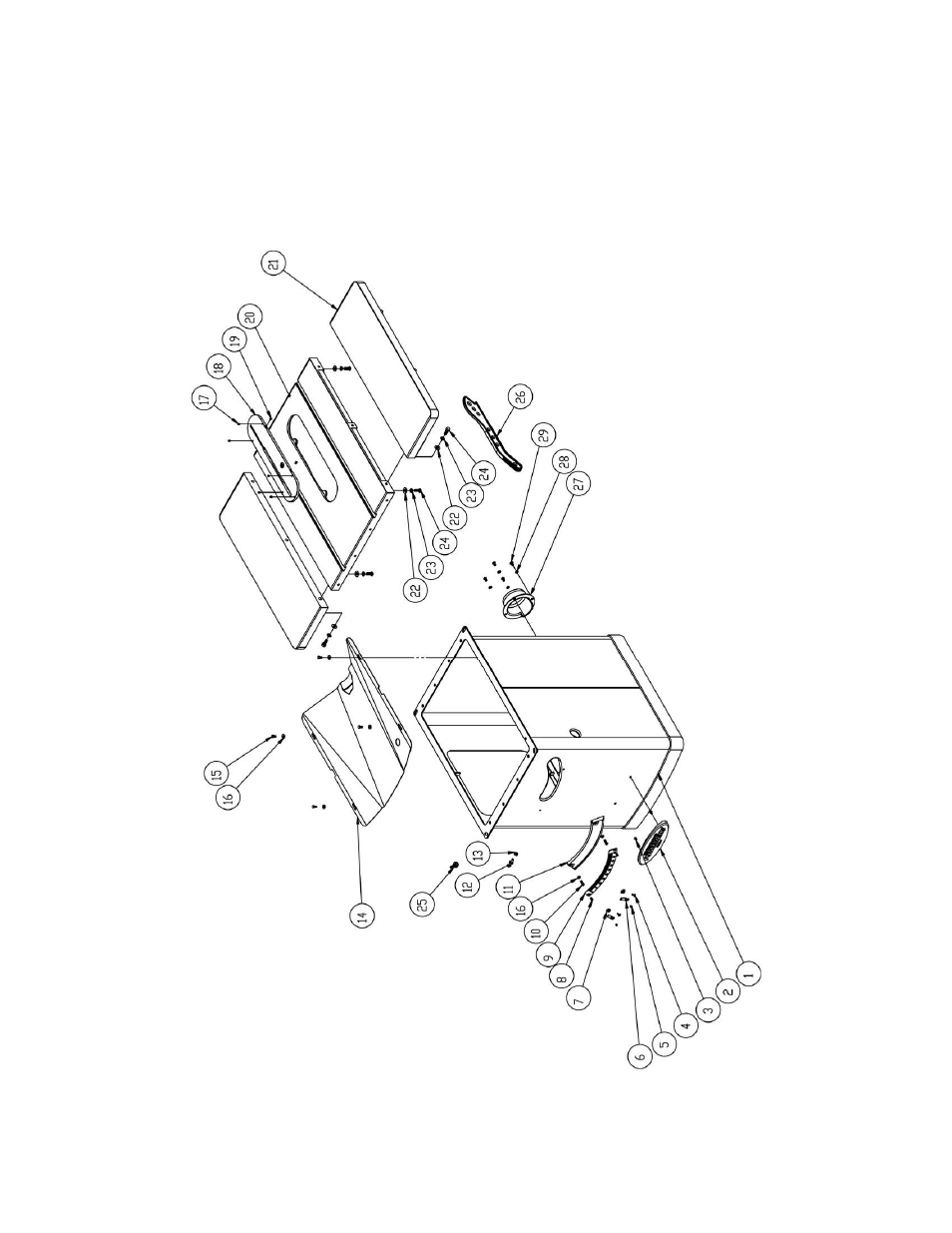 Replacement parts, Table & cabinet assembly | Powermatic PM3000 User Manual | Page 26 / 36