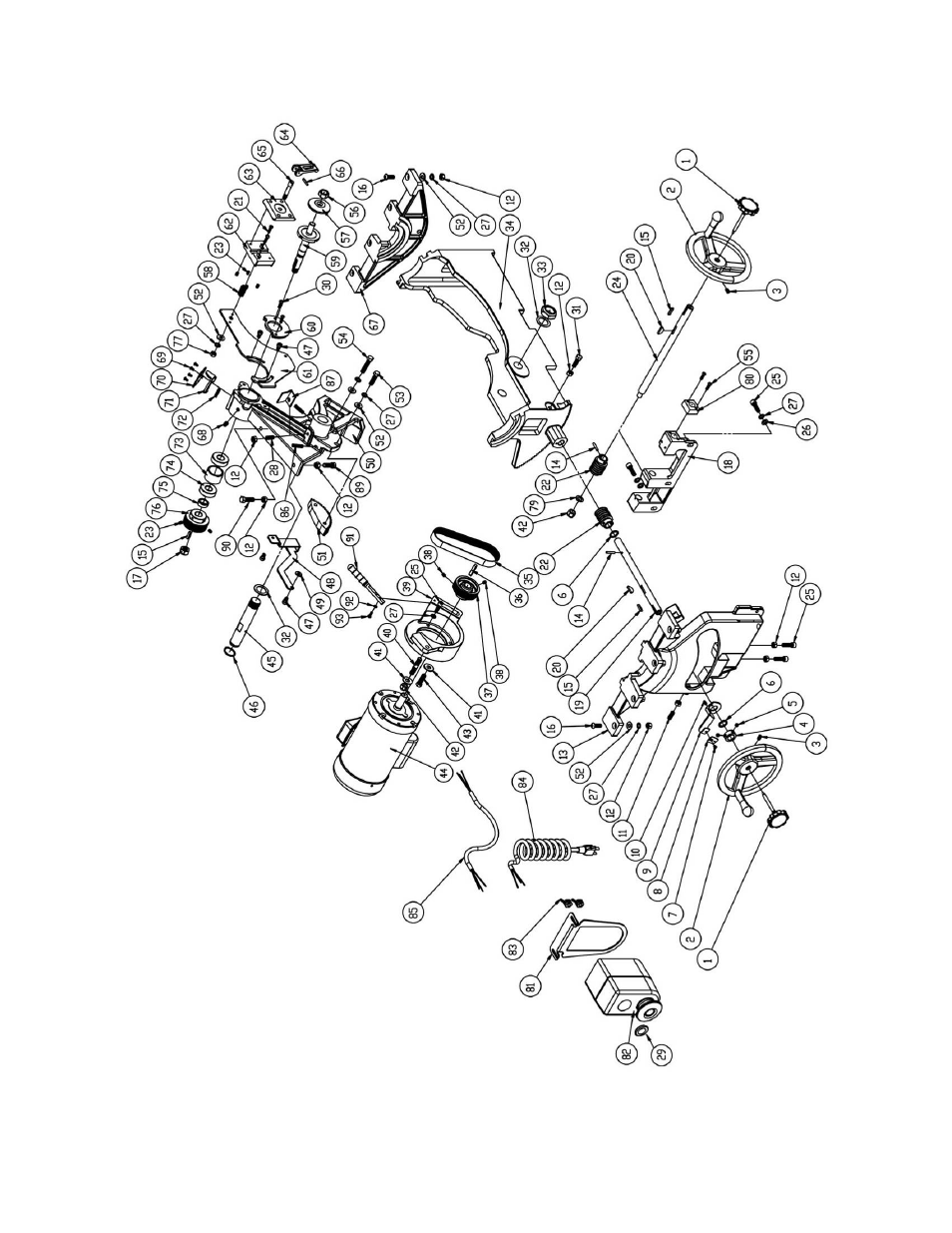 Trunnion & motor assembly | Powermatic PM3000 User Manual | Page 28 / 36
