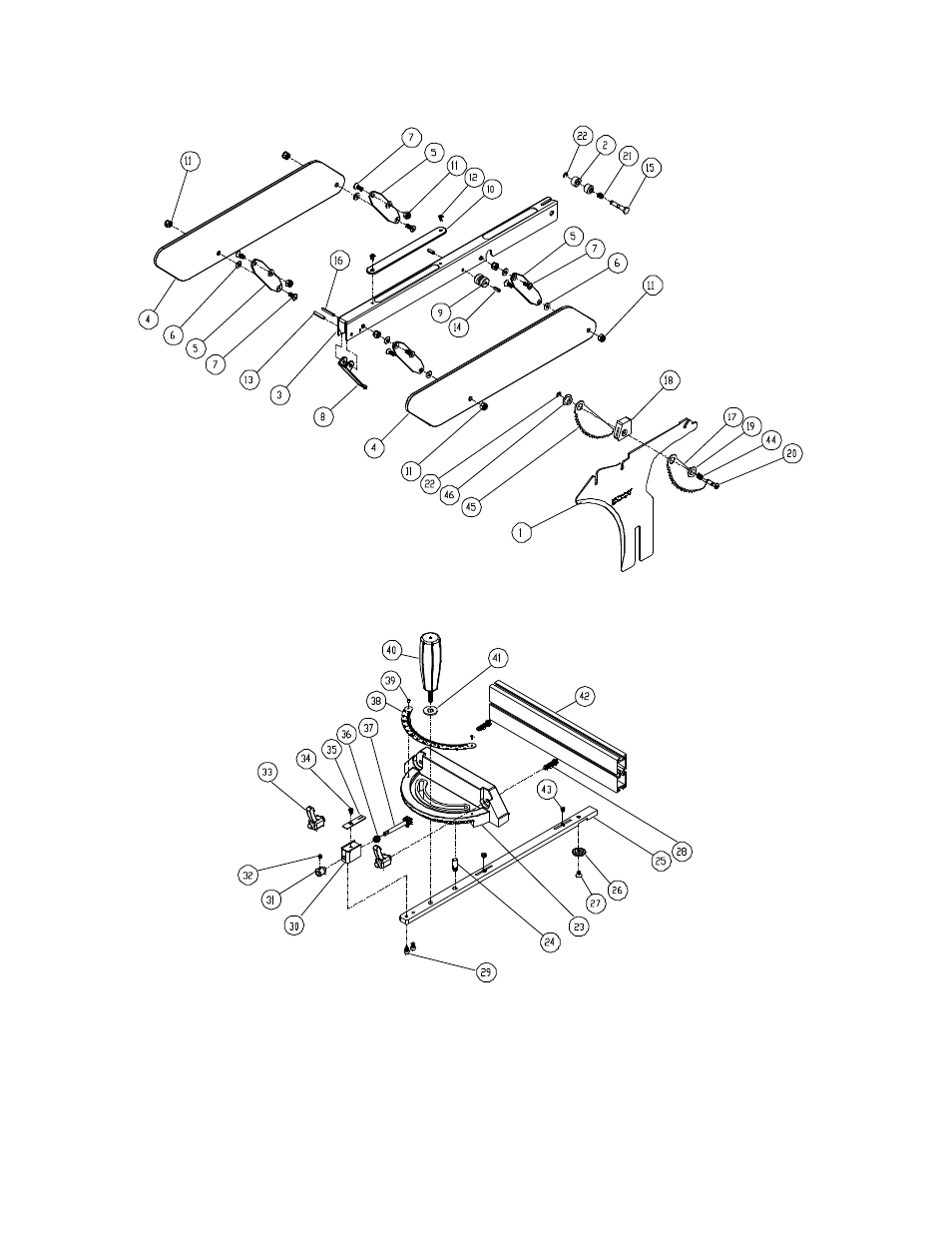 Blade guard & miter gauge assembly | Powermatic PM3000 User Manual | Page 32 / 36