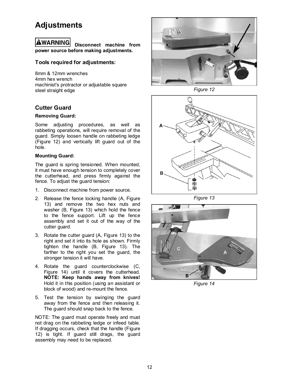 Adjustments | Powermatic 60B User Manual | Page 12 / 40