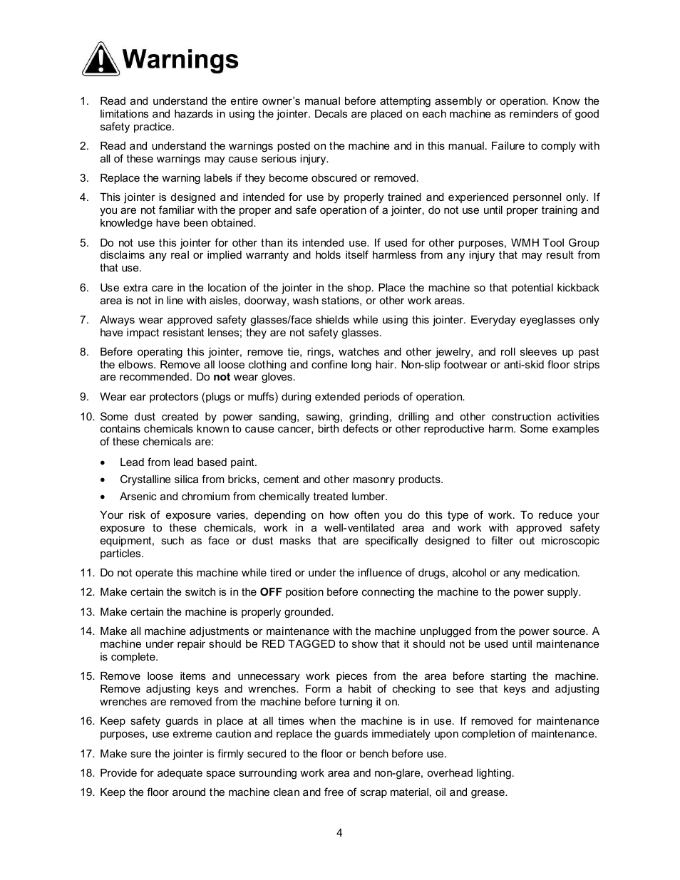 Powermatic 60B User Manual | Page 4 / 40