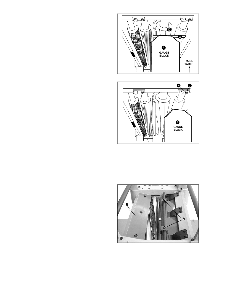 Outfeed roller height, Infeed roller height, Chipbreaker height | Powermatic 15HH User Manual | Page 16 / 40