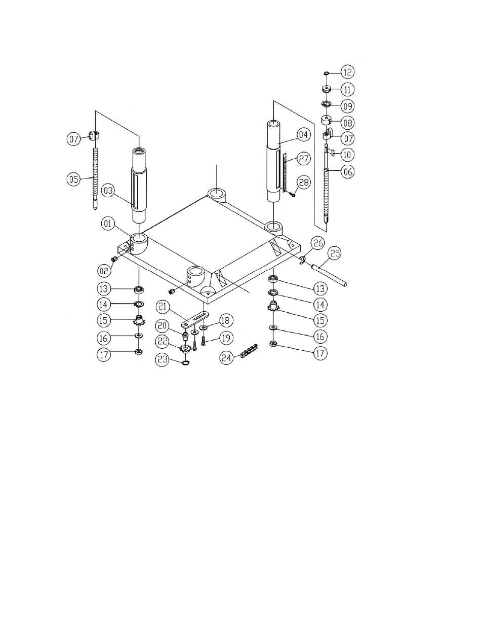 Base assembly | Powermatic 15HH User Manual | Page 30 / 40