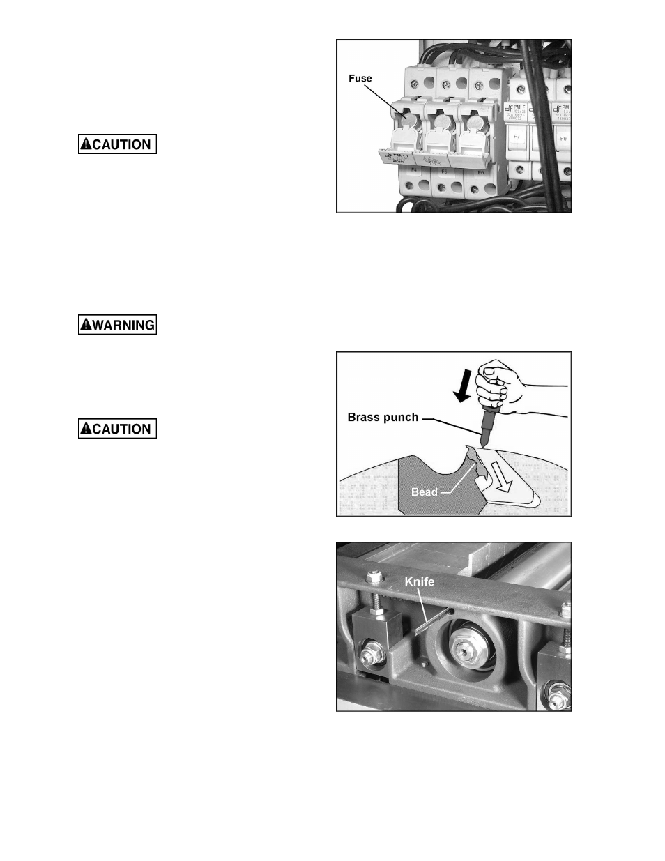 Changing fuses, Changing knives | Powermatic WP2412 User Manual | Page 12 / 36