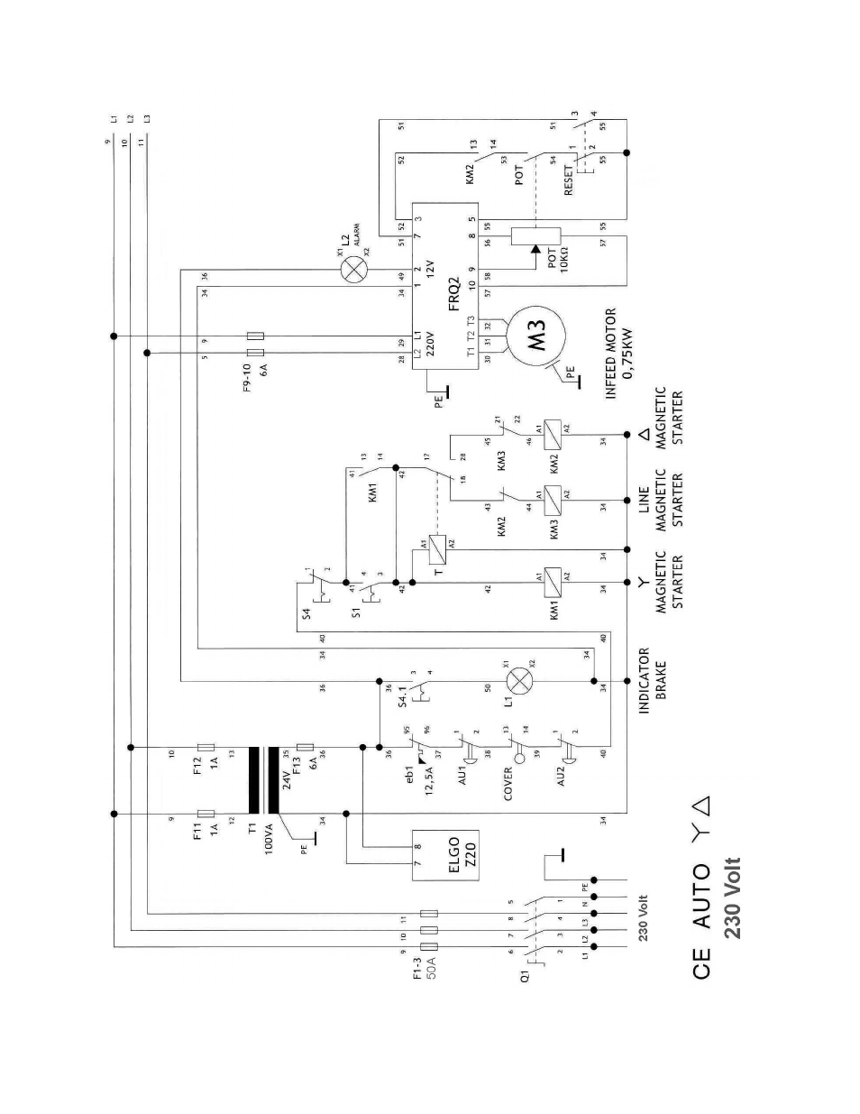 Electrical connections – 230 volt | Powermatic WP2412 User Manual | Page 34 / 36