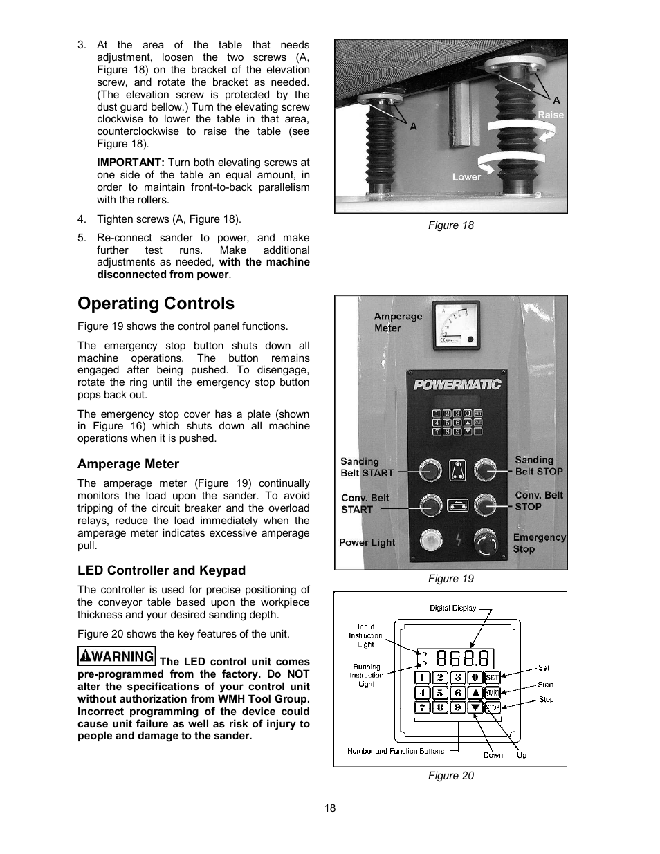 Operating controls | Powermatic WB-43 User Manual | Page 18 / 68
